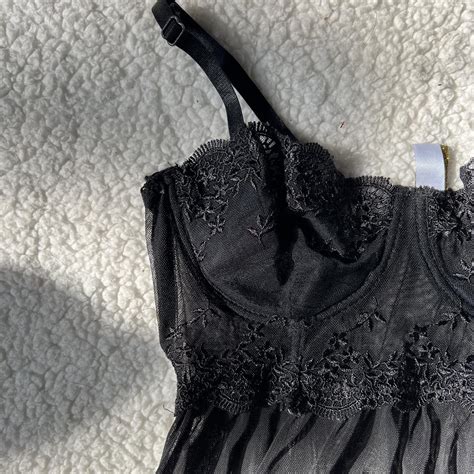 Black Lace Lingerie Size S Depop