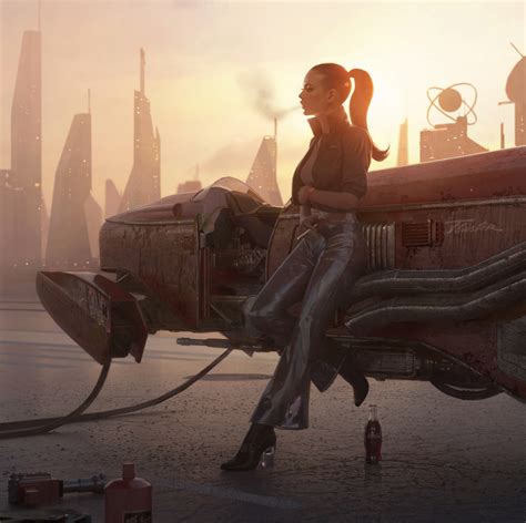 Wallpaper Ponytail Artwork Futuristic Coca Cola Women Smoking