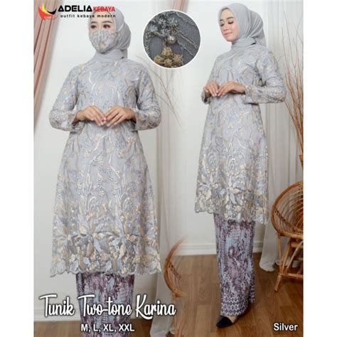 Jual AK Setelan Kebaya Tunik Twotone Aisyah Kebaya Modern Outfit