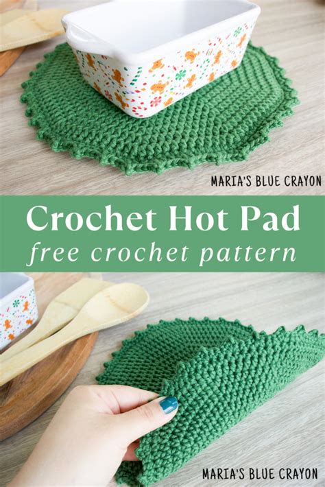 Crochet Double Sided Hot Pad Free Pattern Maria S Blue Crayon Crochet Hot Pads Hot Pads