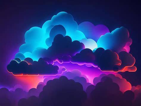 Premium AI Image | Abstract cloud illuminated with neon light wallpaper