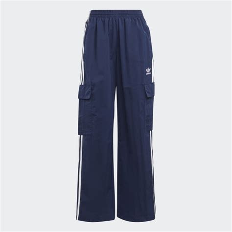 Adidas Mens Lifestyle Adicolor Classics 3 Stripes Cargo Pants Blue Free Shipping With