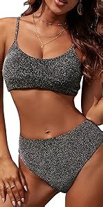 Amazon Blooming Jelly Womens Piece Swimsuits Triangle Halter Thong Bikini Set Butterfly