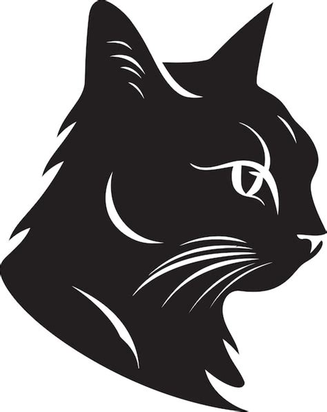 Premium Vector Minimalist Monochrome Cat Icon Shadowed Emblem Of The Cat