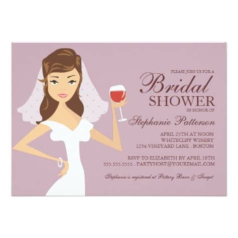 Modern Bride Wine Theme Bridal Shower Invitation Zazzle Bridal Shower Wine Bride Wine