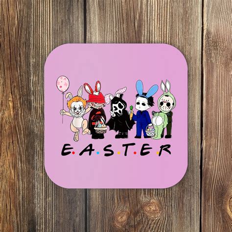 Happy Easter Scary Horror Easter Movie Bunny Hunting Eggs Coaster ...