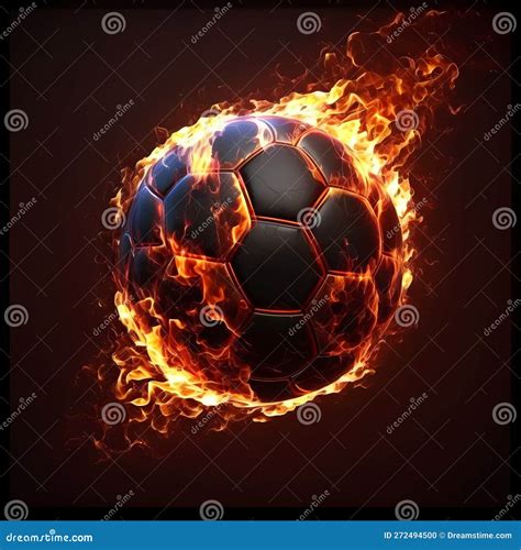 Flaming Soccer Ball. Generative AI Stock Illustration - Illustration of ...