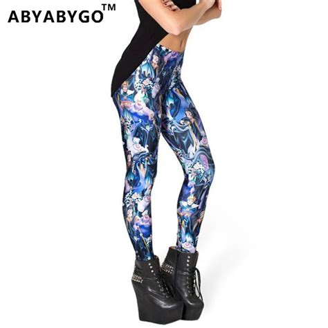 Abyabygo Women Leggings Punk Rock Harajuku Classic Anime Print Trousers