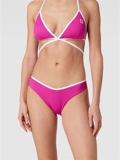 Kup online Guess Figi bikini z elastycznym pasem model SPORTY CHIC mocnoróżowy