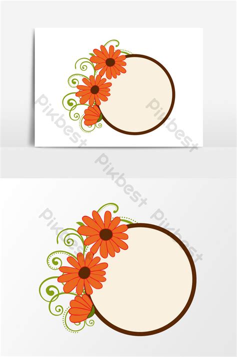 cartoon flower decorative text box element | PNG Images AI Free ...