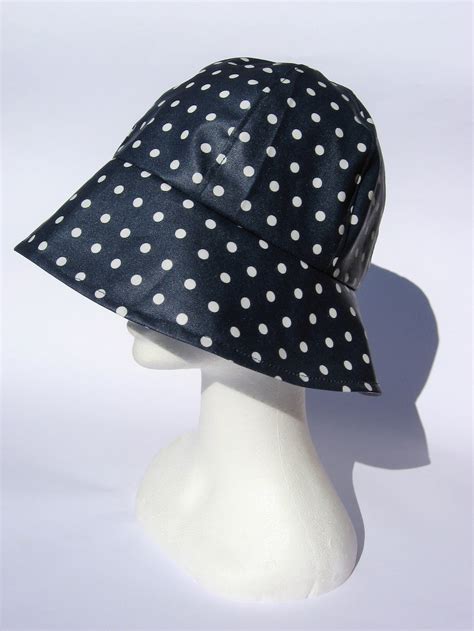 Rain Hat Blue Dots Fow Women Floppy Travel Rain Hat Gift For Etsy