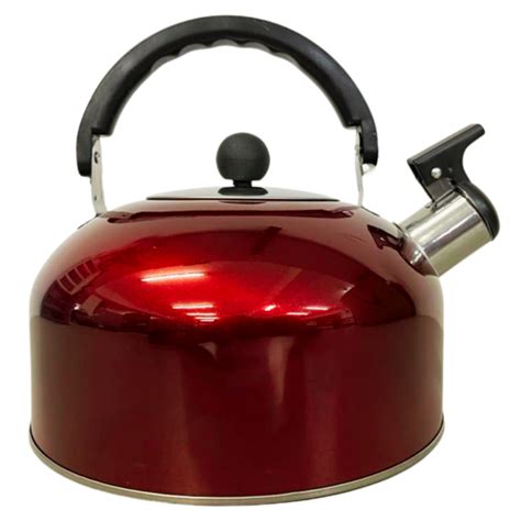 Chaleira Apito Chá Cafe Esmaltada 2 Litros Inox Vermelho Leroy Merlin