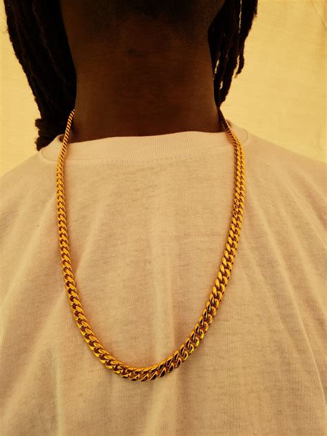 8mm 18k Or 14k Gold Plated Miami Cuban Link Chain Left Lane J