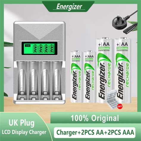 Energizer AA AAA NiMH Rechargeable Battery 4 Slots LCD Display Smart