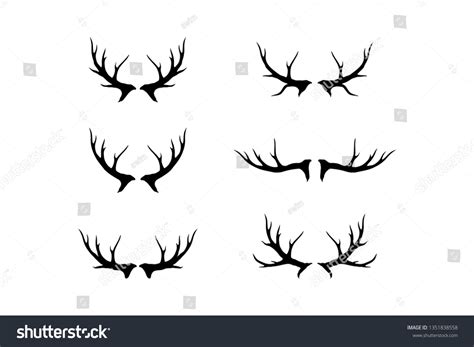 Deer Antlers Vector Icon Set Horn Stock Vector Royalty Free