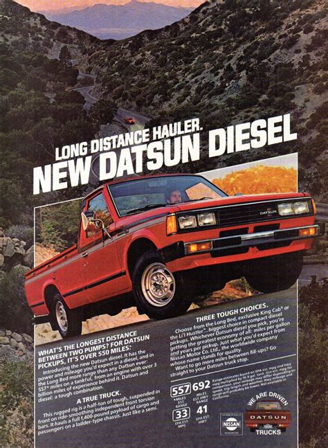 1981 Datsun Diesel Pickup Truck Nissan USA Original Magazine ...