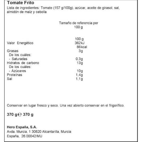 Tomate Frito Con Aceite De Oliva De Hero Your Spanish Corner