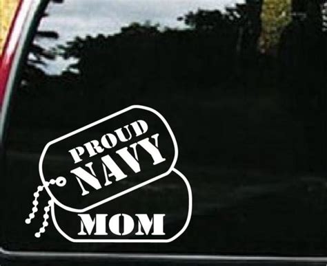 Navy Mom Dog Tags Vinyl Decal Stickers