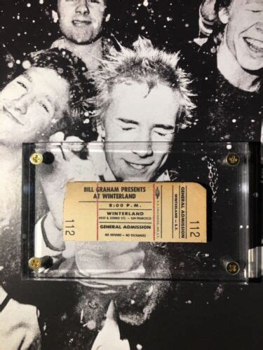 Sex Pistols Final Concert Ticket Winterland Sid Vicious Johnny Rotten Ebay Uk