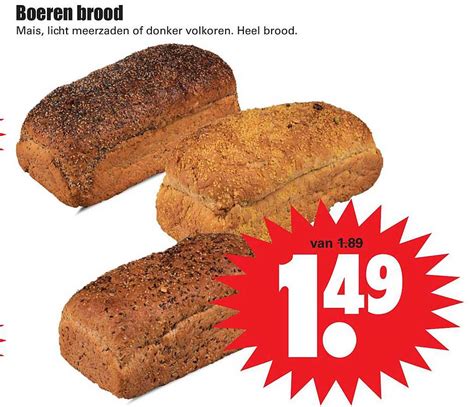 Boeren Brood Mais Licht Meerzaden Of Donker Volkoren Aanbieding Bij