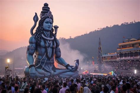 Premium Photo Hindu Festival Maha Shivratri Shiva Haridwar Statue