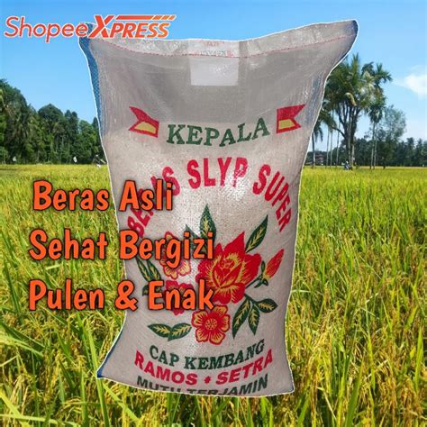 Jual BERAS SLYP SUPER CAP RAMOS KEMBANG BUNGA 20KG PULEN Shopee Indonesia