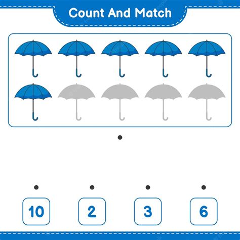 Premium Vector Count And Match Count The Number Of Umbrella And