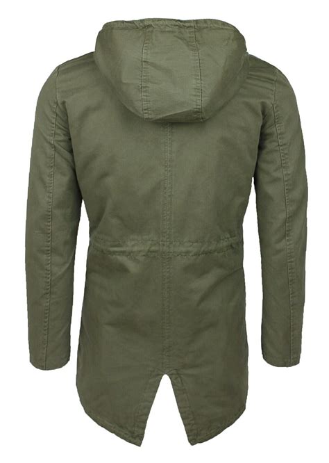 Giubbotto Parka Uomo Verde Militare Casual Giacca Trench Giubbino In Cotone