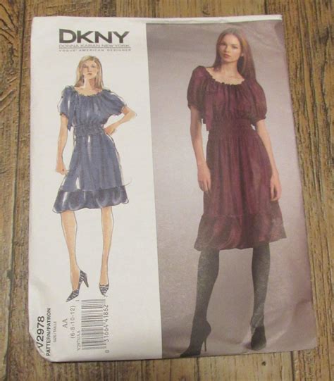 Vogue American Designer DKNY Pattern V2978 Sz AA 8 12 Dress And Slip