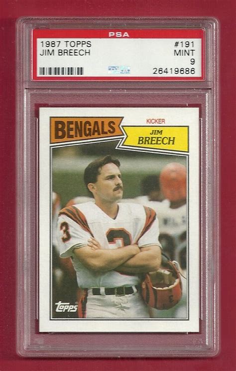 1987 TOPPS 191 JIM BREECH PSA 9 MINT POP 8 ONLY 12 HIGHER CINCINNATI