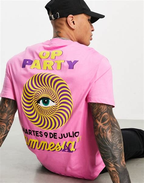 Asos Design T Shirt In Rosa Mit „amnesia Ibiza“ Posterprint Asos