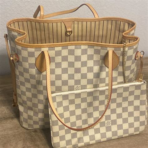 Neverfull Mm Damier Azur Dm Before Depop