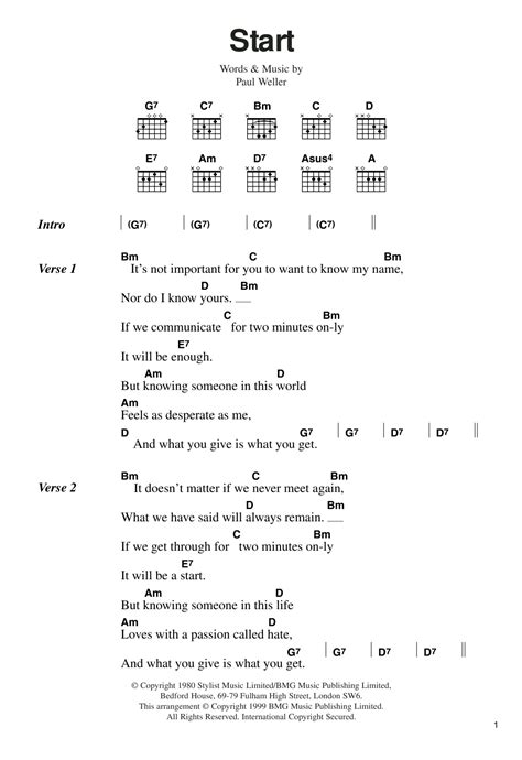 The Jam Guitar Chords