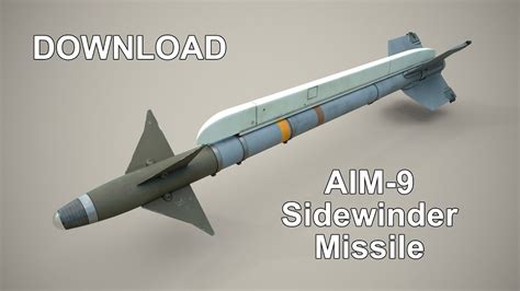 AIM 9 Sidewinder Missile 3D Model YouTube