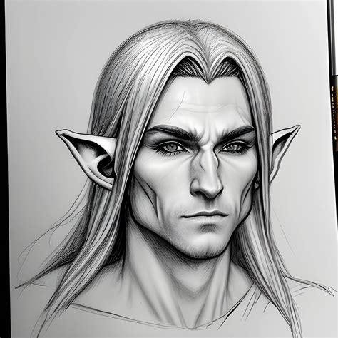 Male Elf Head With Long Hair Cold Face Rarely Smiles Firm B