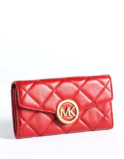 Michael Michael Kors Fulton Quilted Leather Wallet In Red Lyst