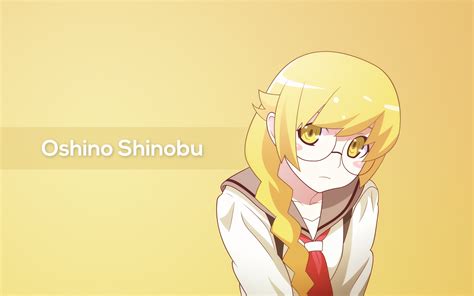 Bakemonogatari Blonde Hair Glasses Long Hair Monogatari Series Oshino Shinobu School Uniform