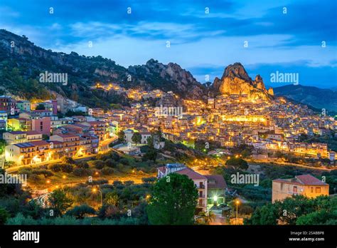 Gagliano Castelferrato, Sicily, Italy at dusk Stock Photo - Alamy