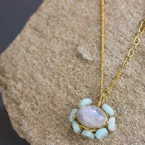 Opal Jewelry, Moonstone Opal Necklace, Necklace for Mom, Gold Filled ...