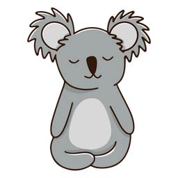 Diseño PNG Y SVG De Yogui Koala Color Trazo Loto Para Camisetas