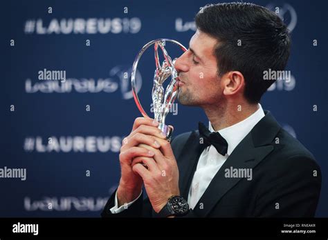 Monaco 18th Feb 2019 Sportsman Of The Year Winner Novak Djokovic