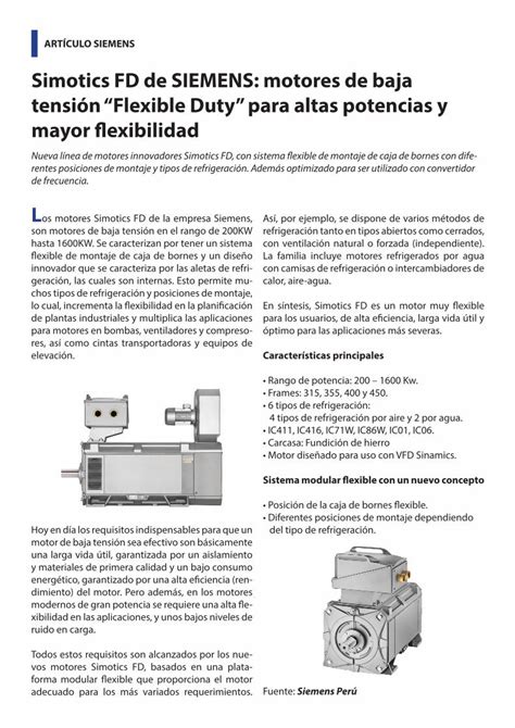 Pdf Simotics Fd De Siemens Motores De Baja Tensi N Flexible