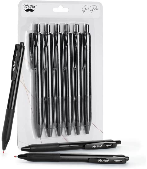 Amazon Mr Pen Pens Black Gel Pens 6 Pack 0 7mm Fine Point