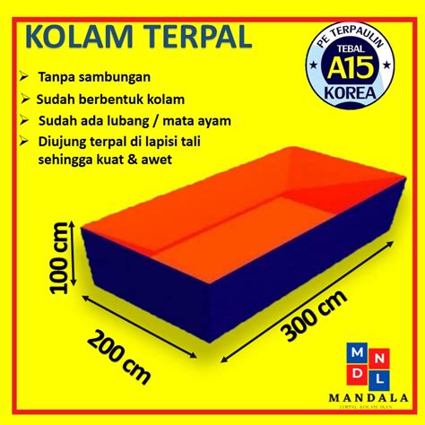 Jual Terpal Kolam Ikan A15 300x200x100 Korea Kolam Terpal Ikan Kotak