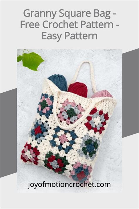 A Crocheted Granny Bag Is Shown With The Text Granny Square Bag Free