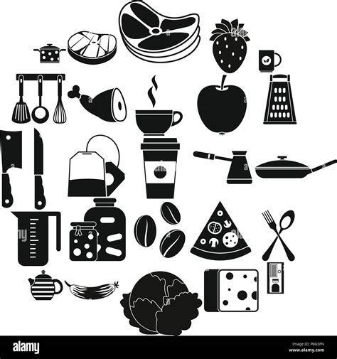 Culinary Icons Set Simple Style Stock Vector Image Art Alamy