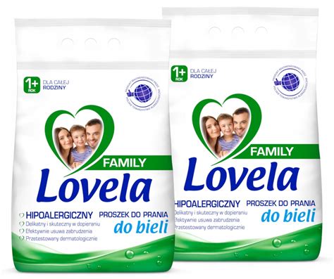 Zestaw Lovela Family Proszek do prania bieli 56 prań 2 x 2 1 kg