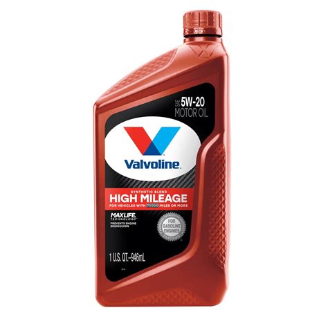 Valvoline High Mileage Synthetic Blend Engine Oil W Quart