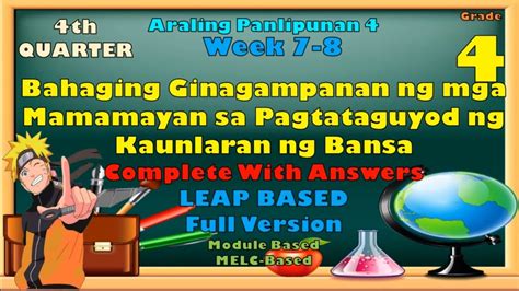 Araling Panlipunan Th Quarter Week Bahagi Ng Mga Mamamayan Sa