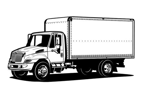 Vector truck outline template | Trucks, Truck coloring pages, Car vector